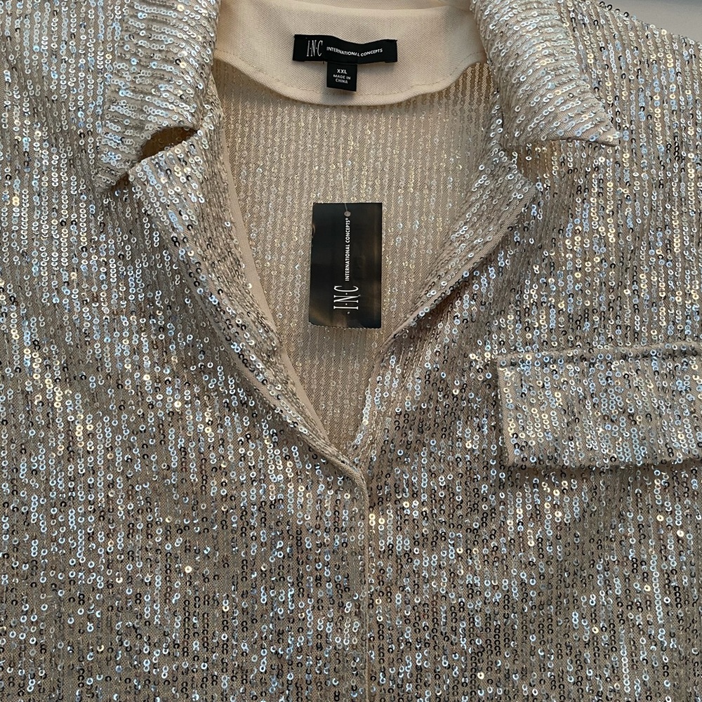 Gold tone sequined top - Picture 2 of 4